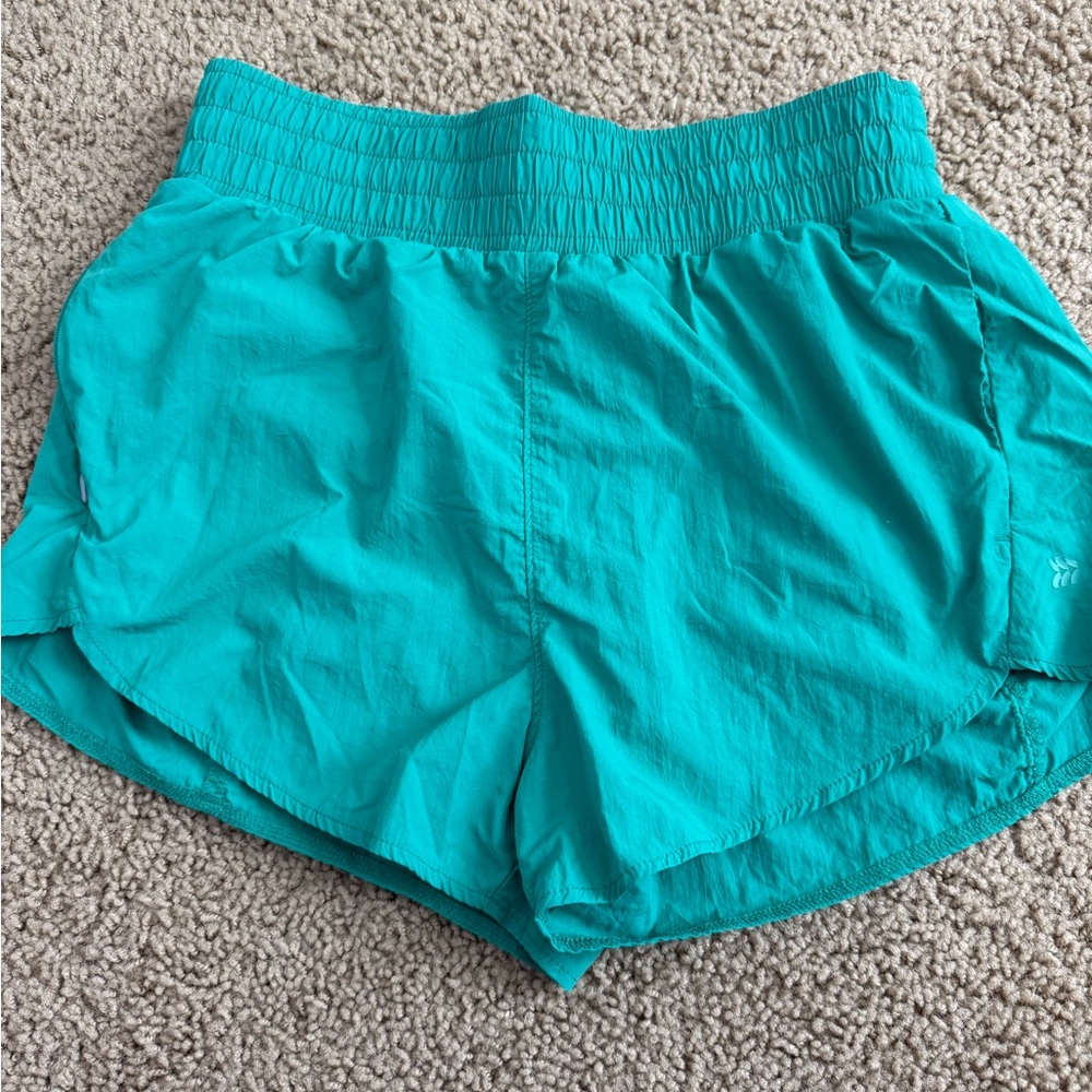 Target All In Motion High Waisted Women's Teal Athletic Crinkle Shorts